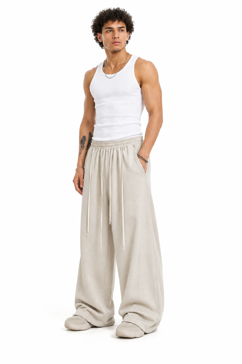 Everyday Wide-Leg Pants - Ivory Beige