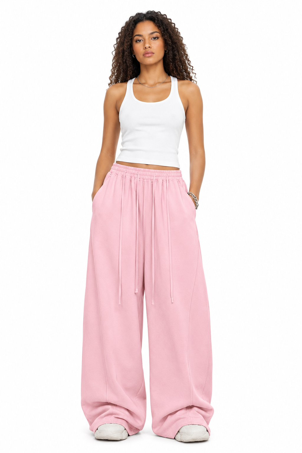 Everyday Wide-Leg Pants - Pink
