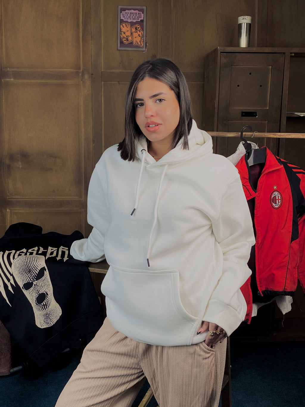 Cream Oversized Hoodie