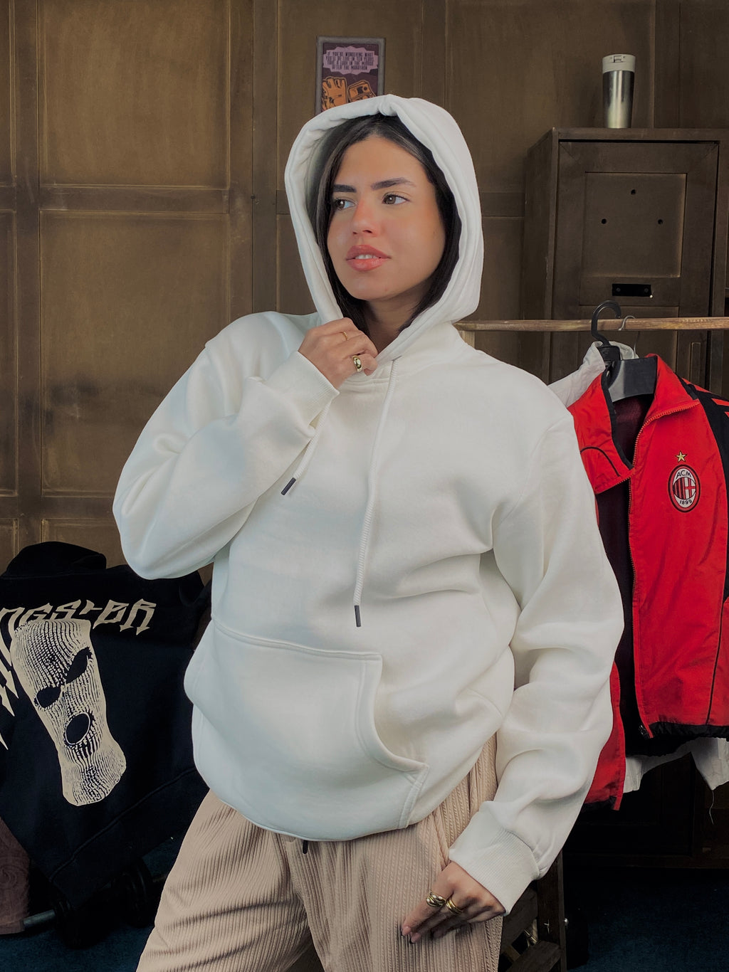 Cream Oversized Hoodie