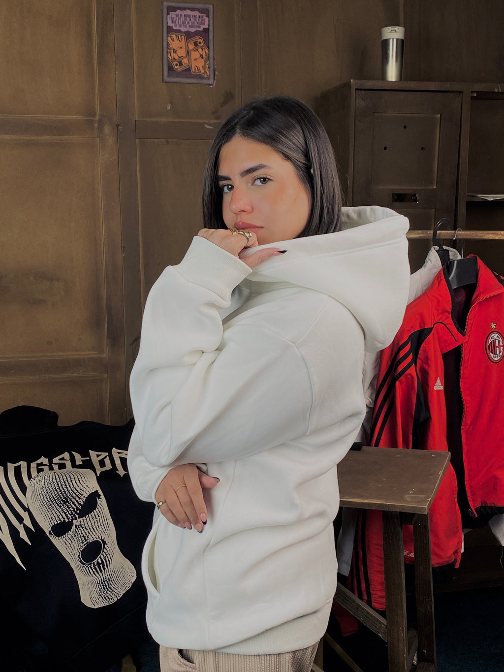 Cream Oversized Hoodie